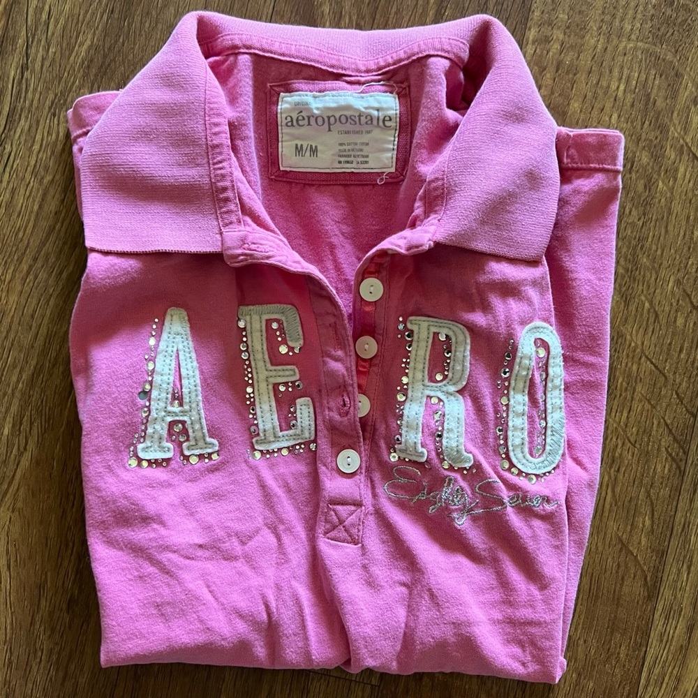 vintage y2k aeropostale preppy polo t shirt